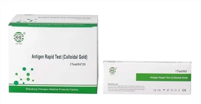 Antigeen-sneltestkit met gevlokte wattenstaafjes